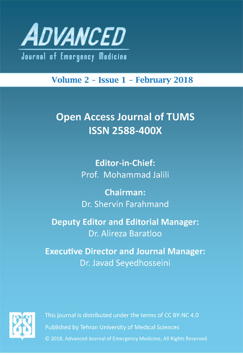 Frontiers in Emergency Medicine - Volume:2 Issue: 1, Winter 2018