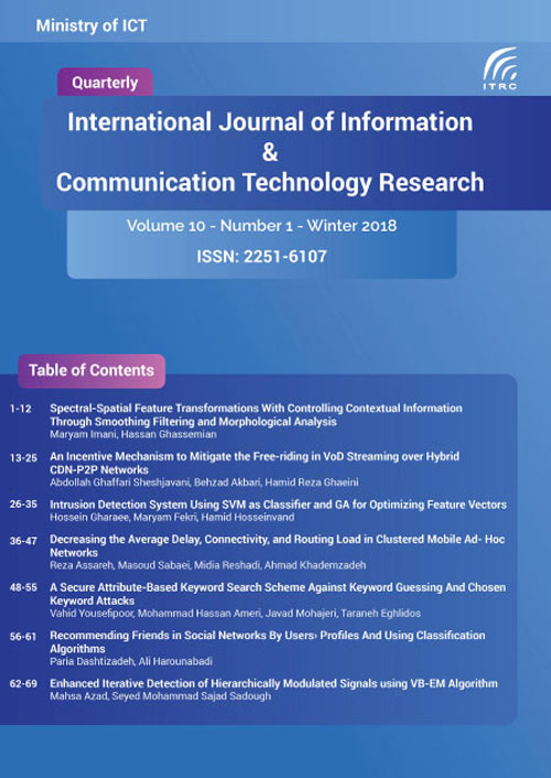 Information and Communication Technology Research - Volume:10 Issue: 1, Winter 2018