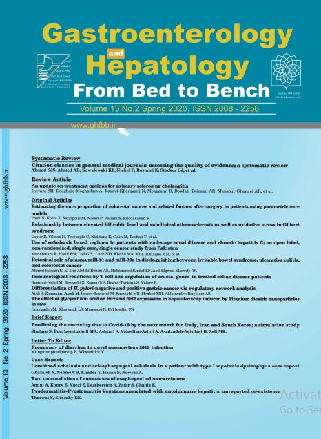 Gastroenterology and Hepatology From Bed to Bench Journal - Volume:13 Issue: 2, Spring 2020