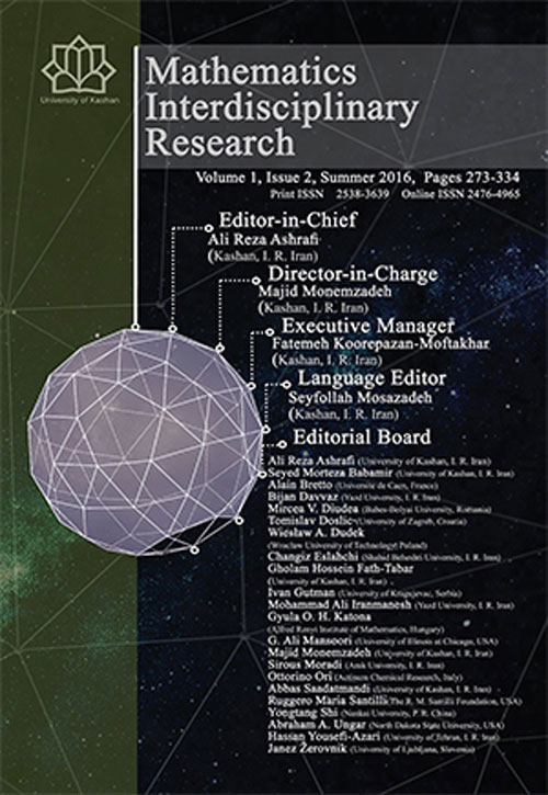 Mathematics Interdisciplinary Research - Volume:5 Issue: 1, Spring 2020