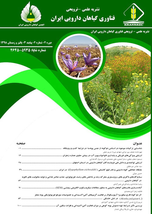 فناوری و گیاهان دارویی ایران - سال دوم شماره 2 (پیاپی 3، پاییز و زمستان 1398)
