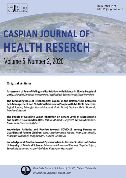 Caspian Journal of Health Research - Volume:5 Issue: 2, Jun 2020