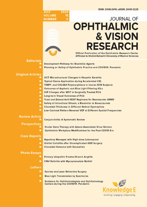 Ophthalmic and Vision Research - Volume:15 Issue: 3, Jul-Sep 2020