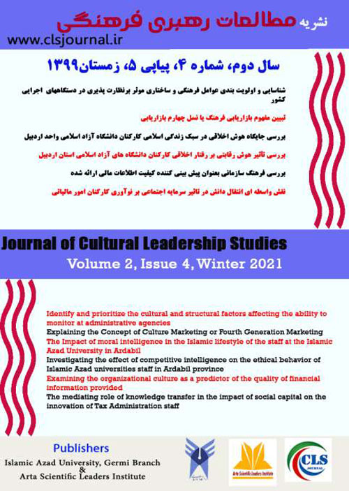 مطالعات رهبری فرهنگی - سال دوم شماره 4 (پیاپی 5، زمستان 1399)