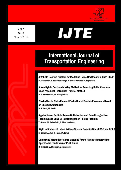 Transportation Engineering - Volume:8 Issue: 4, Spring 2021