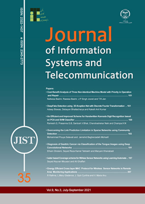 Information Systems and Telecommunication - Volume:9 Issue: 3, Jul-Sep 2021