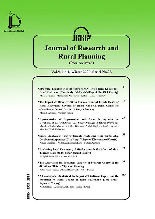 Research and Rural Planning - Volume:10 Issue: 2, Spring 2021