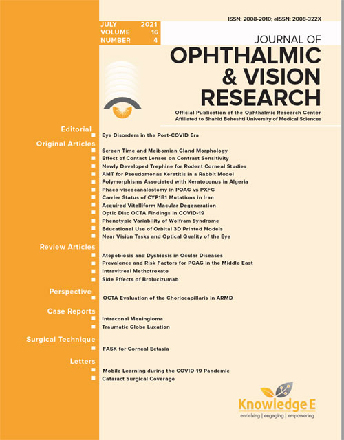 Ophthalmic and Vision Research - Volume:16 Issue: 4, Oct-Dec 2021