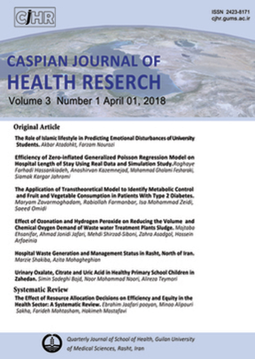 Caspian Journal of Health Research - Volume:6 Issue: 4, Dec 2021