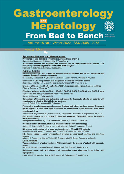 Gastroenterology and Hepatology From Bed to Bench Journal - Volume:15 Issue: 2, Spring 2022