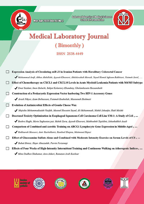 Medical Laboratory Journal - Volume:16 Issue: 2, Mar-Apr 2022