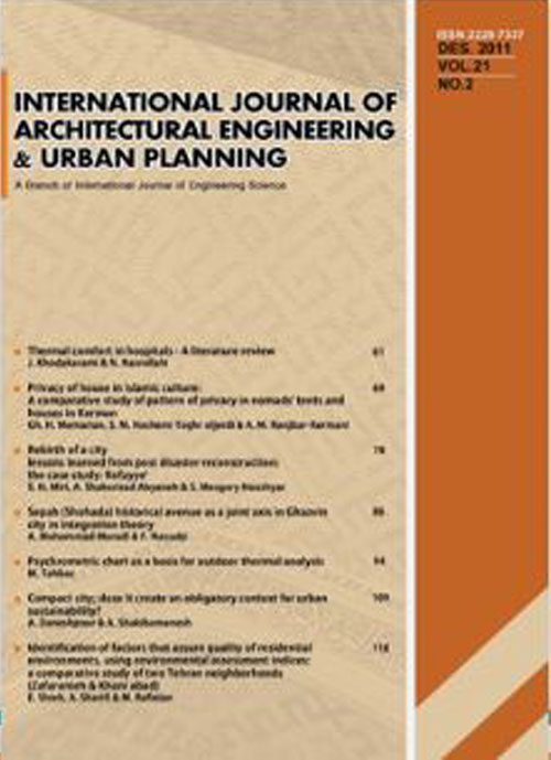 Architectural Engineering & Urban Planning - Volume:32 Issue: 2, Apr 2022