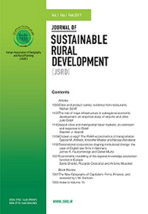 Sustainable Rural Development - Volume:5 Issue: 1, Aug 2021