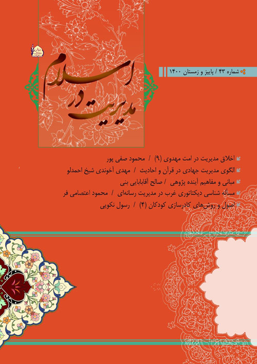 مدیریت در اسلام (نخل شهداد) - پیاپی 43 (پاییز و زمستان 1400)