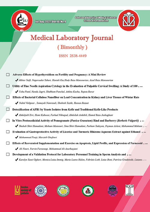 Medical Laboratory Journal - Volume:16 Issue: 4, Jul-Aug 2022