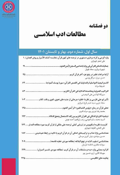 مطالعات ادب اسلامی - پیاپی 2 (بهار و تابستان 1401)