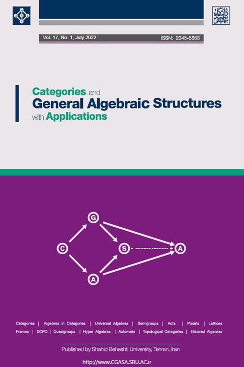 Categories and General Algebraic Structures with Applications - Volume:17 Issue: 1, Jul 2022