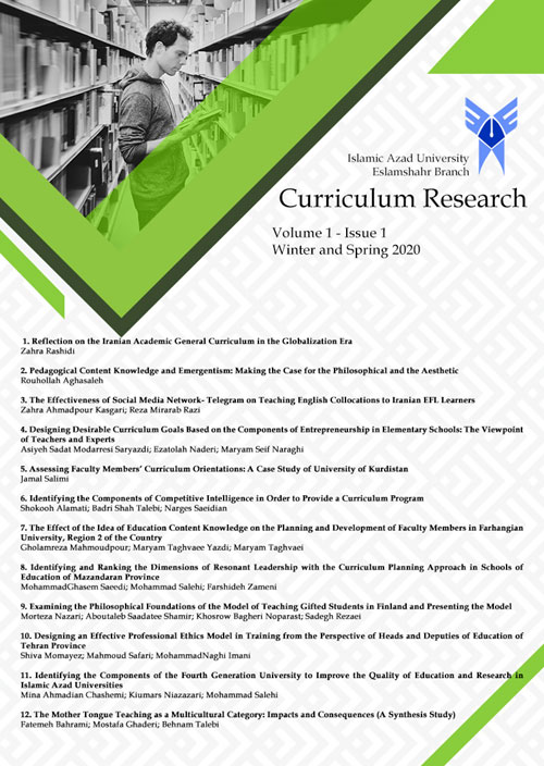 Curriculum Research - Volume:2 Issue: 3, Jul 2021