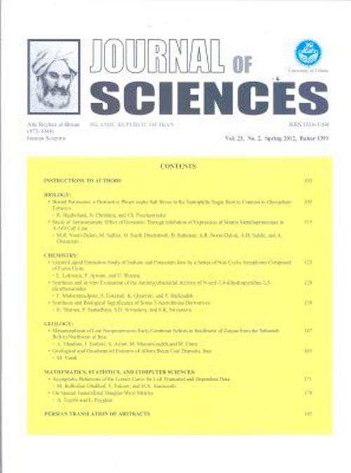 Sciences, Islamic Republic of Iran - Volume:33 Issue: 2, Spring 2022