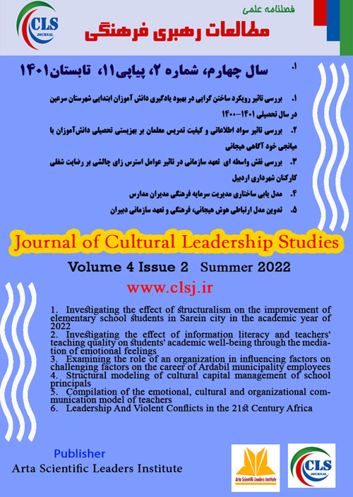 مطالعات رهبری فرهنگی - سال چهارم شماره 2 (پیاپی 11، تابستان 1401)