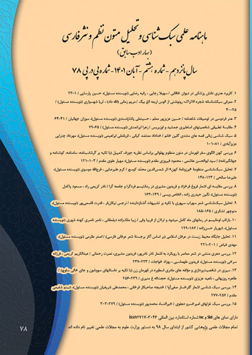 سبک شناسی نظم و نثر فارسی (بهار ادب) - پیاپی 80 (دی 1401)