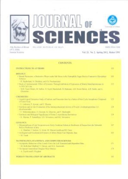 Sciences, Islamic Republic of Iran - Volume:33 Issue: 4, Autumn 2022
