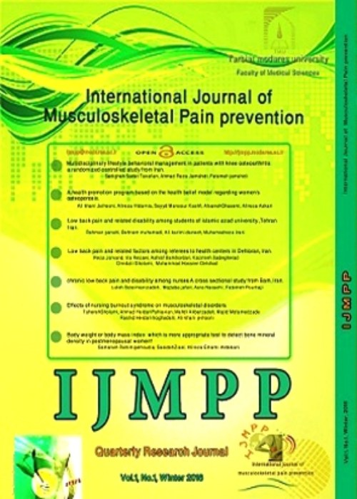 Musculoskeletal Pain prevention - Volume:8 Issue: 2, Spring 2023