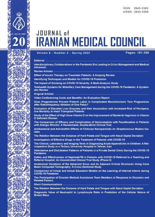 Medical Council - Volume:6 Issue: 2, Spring 2023