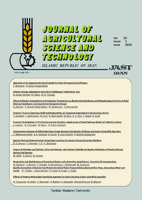 Agricultural Science and Technology - Volume:25 Issue: 4, Jul 2023