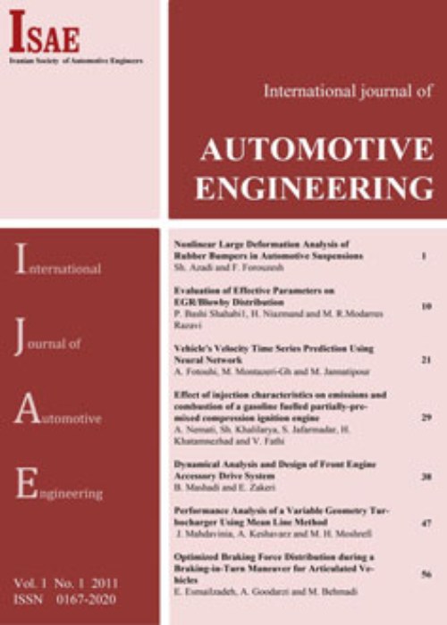 Automotive Science and Engineering - Volume:6 Issue: 1, Winter 2016