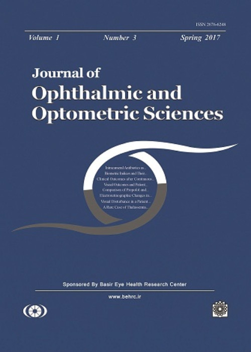 Ophthalmic and Optometric Sciences - Volume:6 Issue: 1, Winter 2022