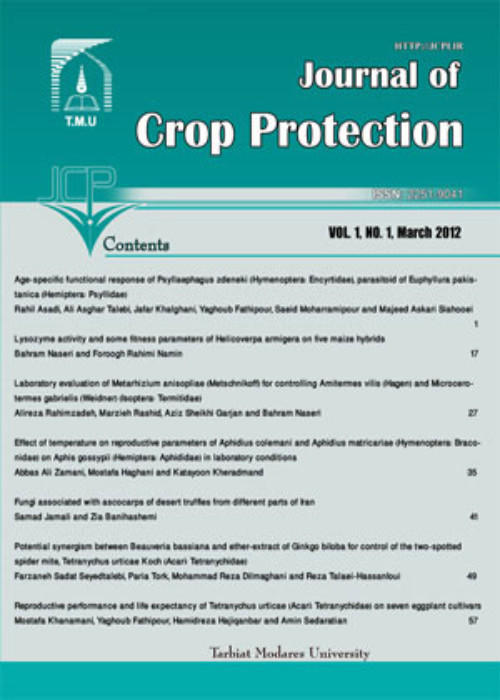 Crop Protection - Volume:12 Issue: 2, Jun 2023