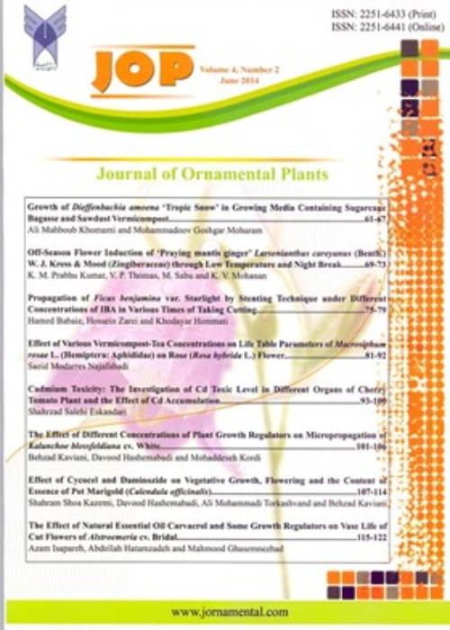 Ornamental Plants - Volume:13 Issue: 4, Autumn 2023