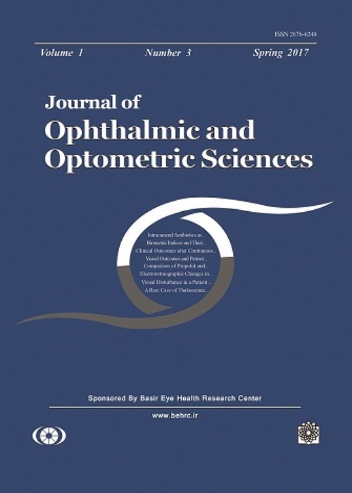 Ophthalmic and Optometric Sciences - Volume:6 Issue: 4, Autumn 2023