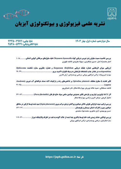 فیزیولوژی و بیوتکنولوژی آبزیان - سال دوازدهم شماره 1 (بهار 1403)