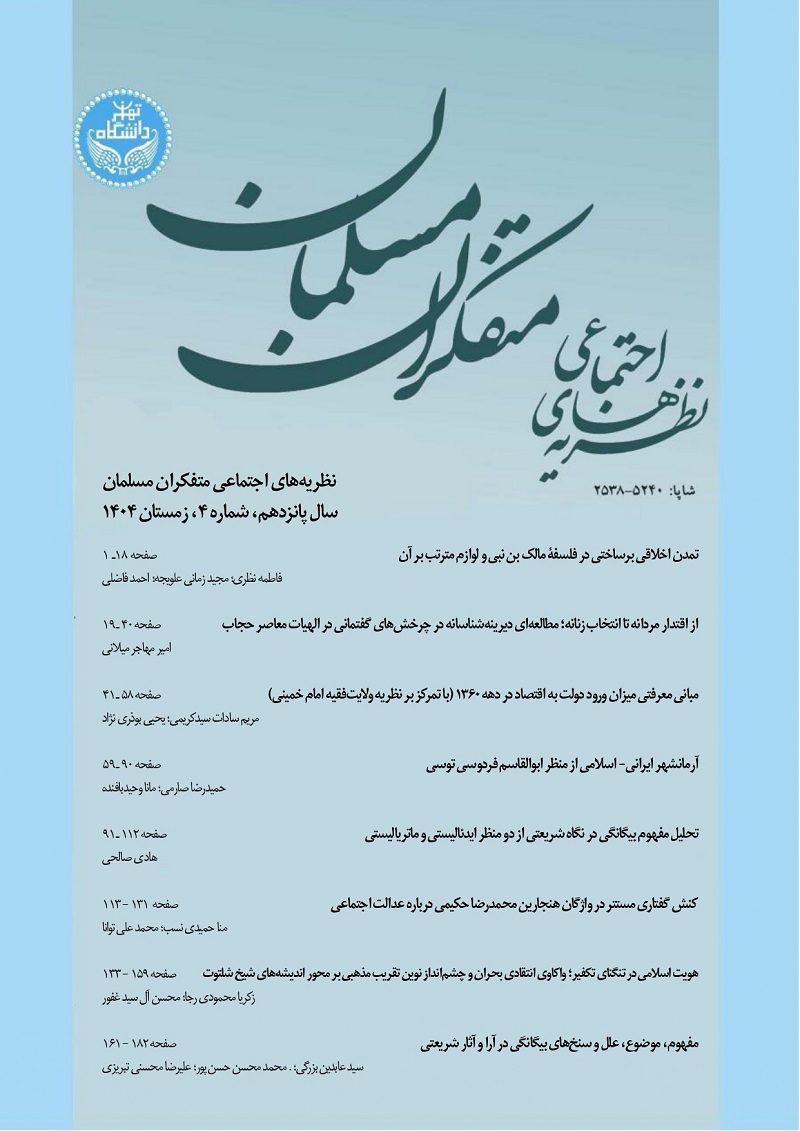 نظریه های اجتماعی متفکران مسلمان