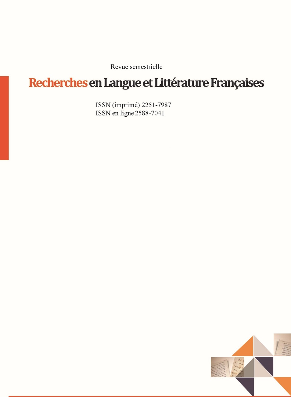 Recherches en Langue et Littérature Françaises