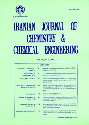 Iranian Journal of Chemistry and Chemical Engineering - Volume:17 Issue: 2, Nov-Dec 1998