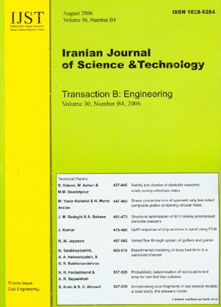science and Technology (B: Engineering) - Volume:30 Issue: 4, August 2006