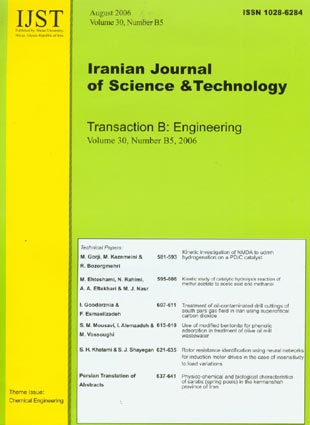 science and Technology (B: Engineering) - Volume:30 Issue: 5, October 2006