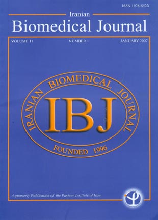 Iranian Biomedical Journal - Volume:11 Issue: 1, Jan 2007