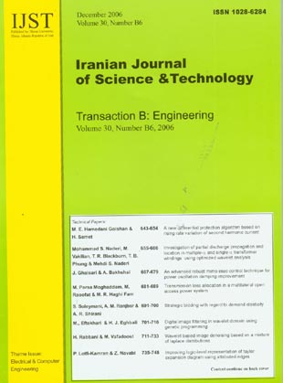 science and Technology (B: Engineering) - Volume:30 Issue: 6, December 2006