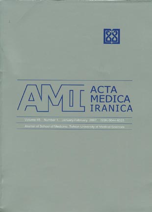 Acta Medica Iranica - Volume:45 Issue: 1, Jan-Feb 2007