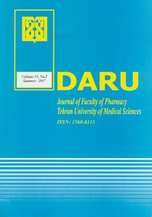 DARU, Journal of Pharmaceutical Sciences - Volume:15 Issue: 2, Summer 2007