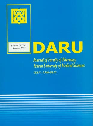 DARU, Journal of Pharmaceutical Sciences - Volume:15 Issue: 3, Autumn 2007