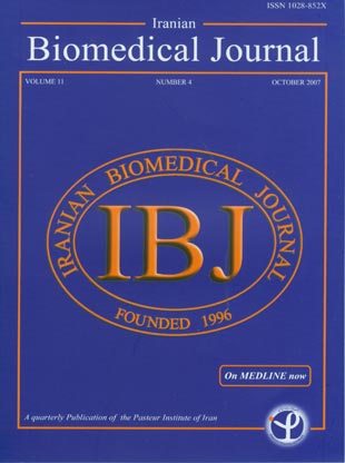 Iranian Biomedical Journal - Volume:11 Issue: 4, Oct 2007