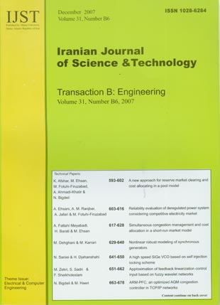 science and Technology (B: Engineering) - Volume:31 Issue: 6, December 2007