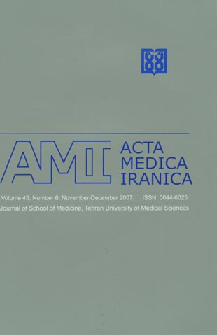 Acta Medica Iranica - Volume:45 Issue: 6, Nov-Dec 2007