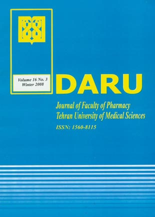 DARU, Journal of Pharmaceutical Sciences - Volume:16 Issue: 3, Autumn 2007
