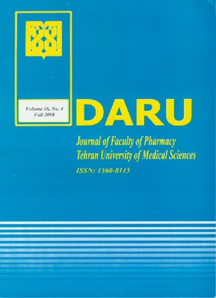 DARU, Journal of Pharmaceutical Sciences - Volume:16 Issue: 4, Winter 2008